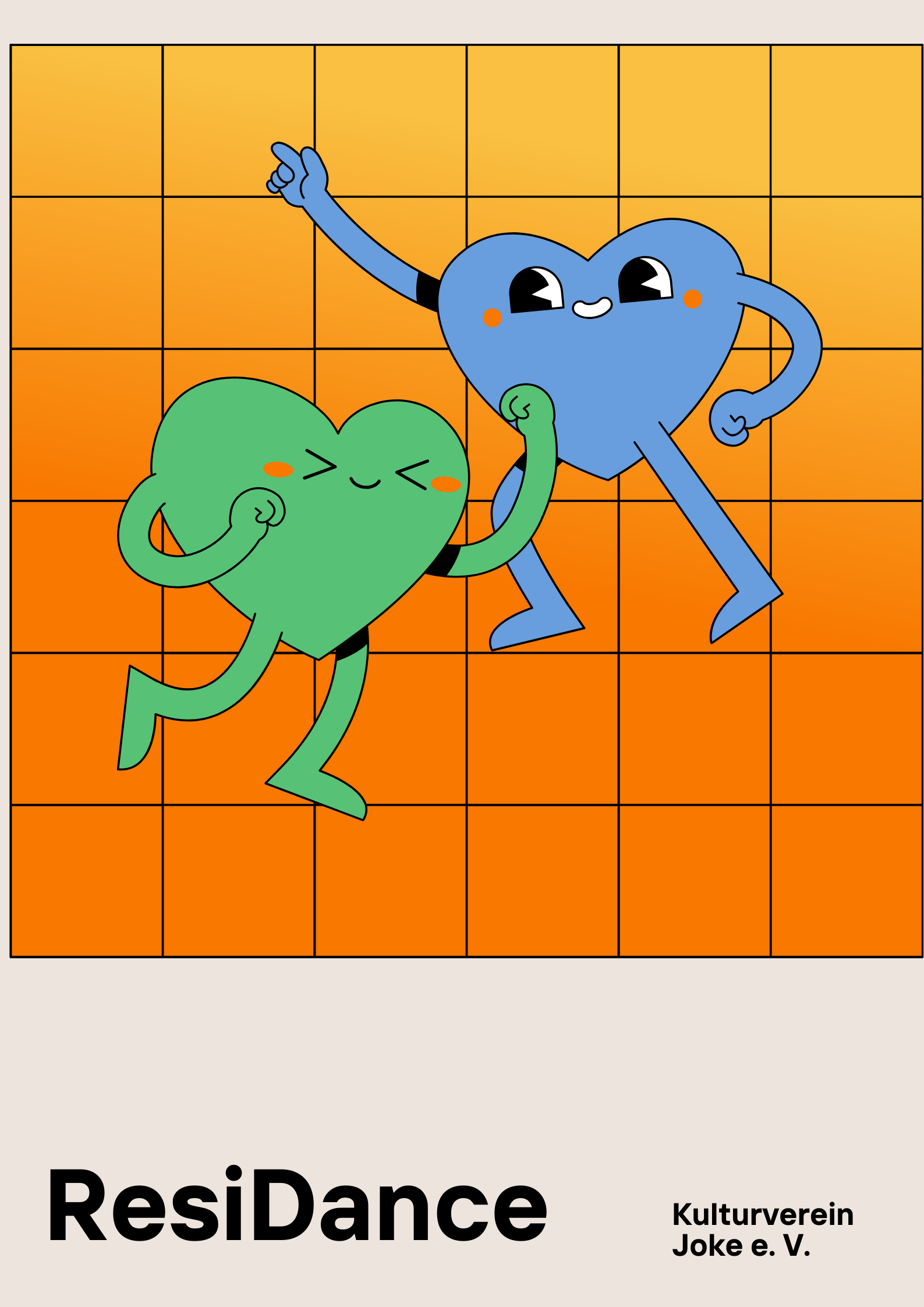 Orange Green Blue Risograph Gen Z inspired Escapism Cool Poster